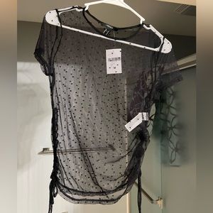 Black Mesh Top (Size M)